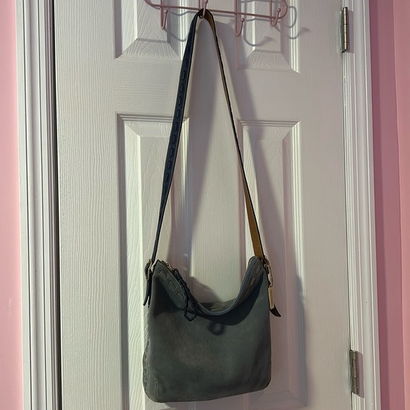 Coach Handbags - Coach blue suede hobo shoulder bag